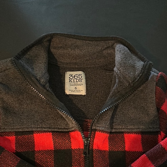 Garanimals Red and Black Plaid Zip Front Thin Coat - Picture 2 of 6